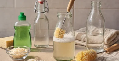 Cómo limpiar botellas de vidrio