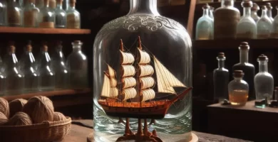 barcos en botellas de vidrio