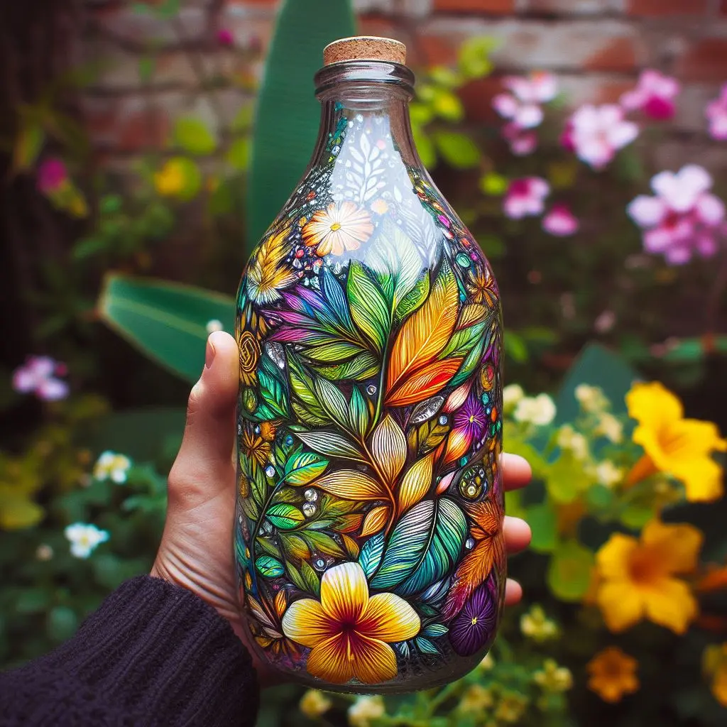 botella de vidrio reciclada