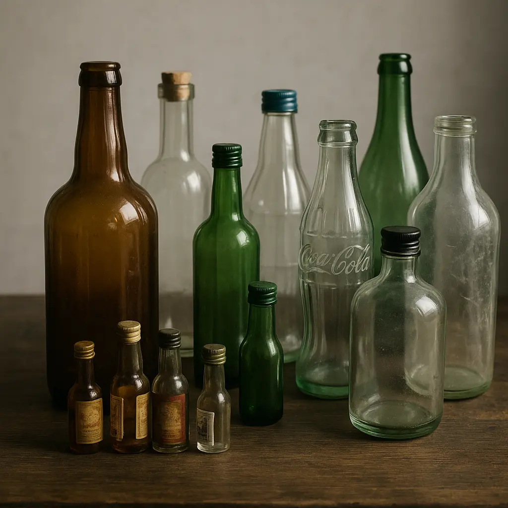 botellas de vidrio usadas