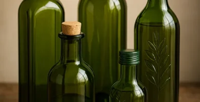 botellas de vidrio verde