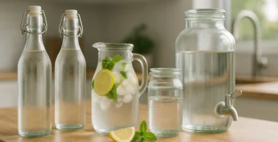 contenedores de vidrio para agua