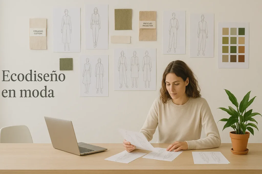 estudio de diseño de moda sostenible con ejemplos de ecodiseño en ropa