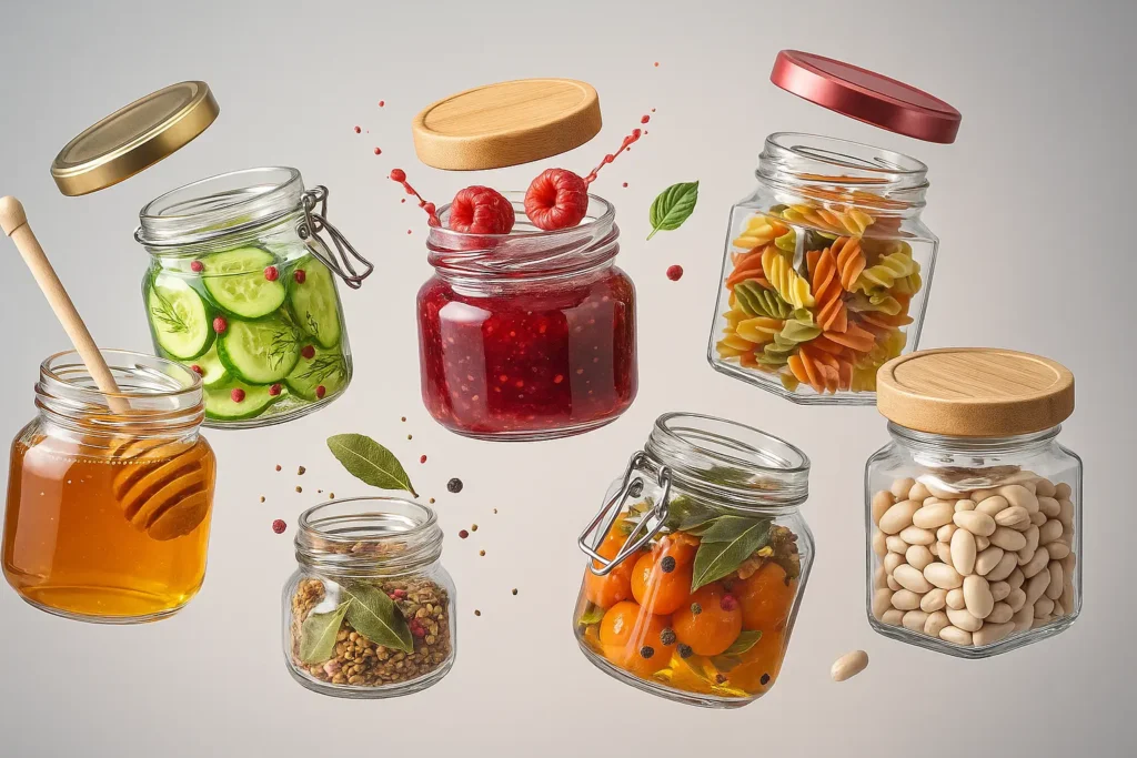 frascos de vidrio con tapa