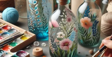 pintado de botellas de vidrio