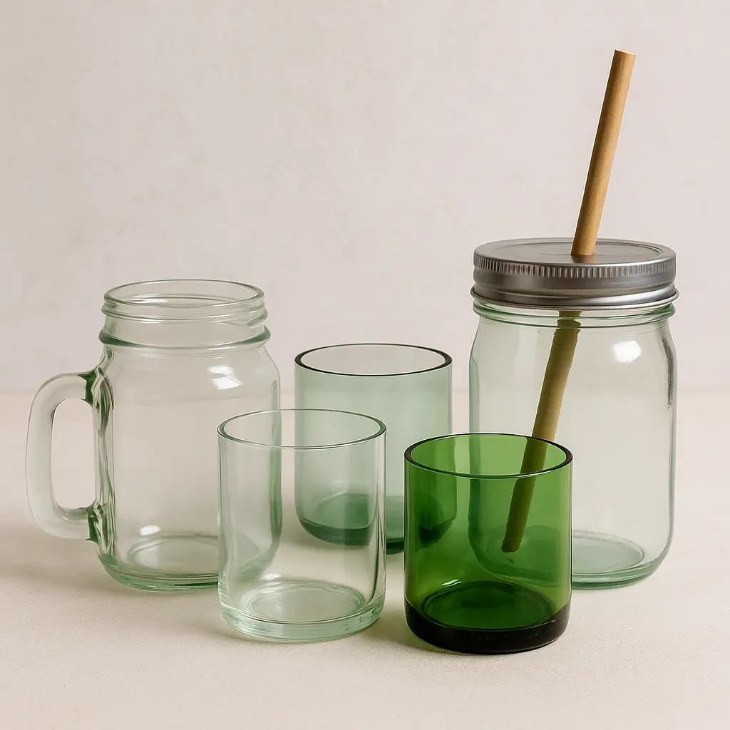 vasos de frascos de vidrio